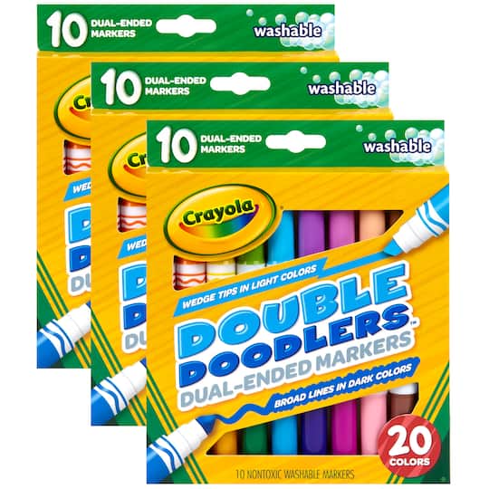 8 Packs: 3 Packs 10 ct. (240 total) Crayola® Dual-Ended Washable Double Doodlers Markers